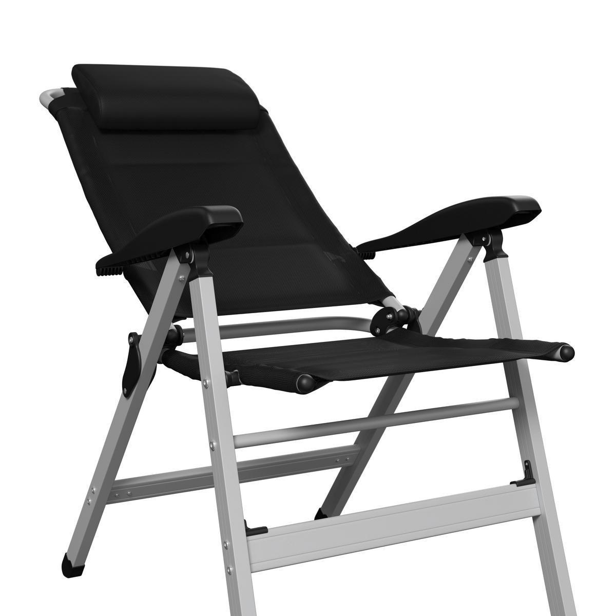 ZAHRADNÍ ŽIDLE GERI - černá/barvy stříbra, Basics, kov/textil (74/117/60cm)