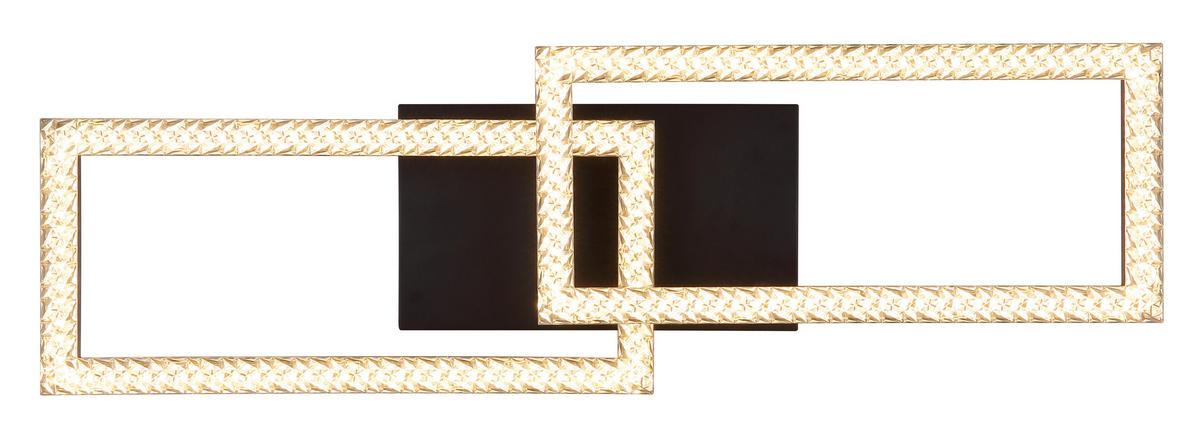 LED-Deckenleuchte 67328-20 - Klar/Schwarz, Design, Kunststoff/Metall (61,5/19,5/9,3cm) - Globo