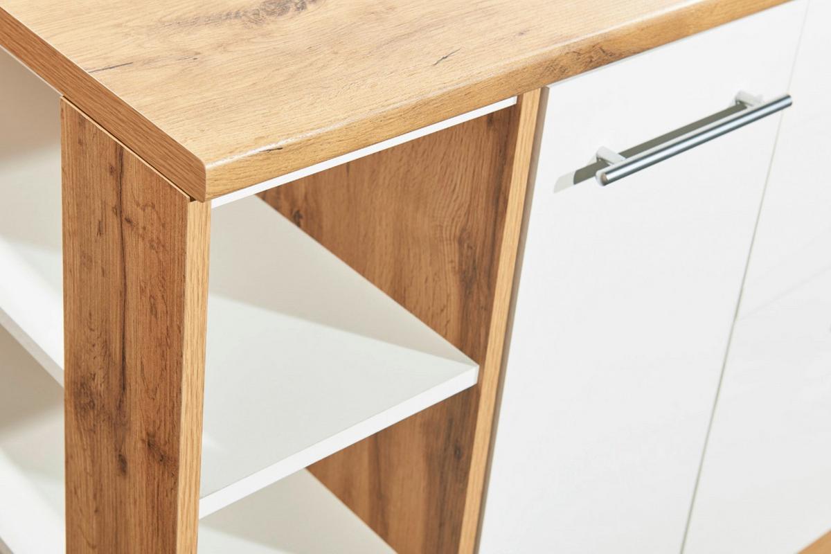 Küchenblock Hilde Küchenzeile 310 cm - Wildeiche/Weiß, Design, Holzwerkstoff (310-150cm) - Respekta