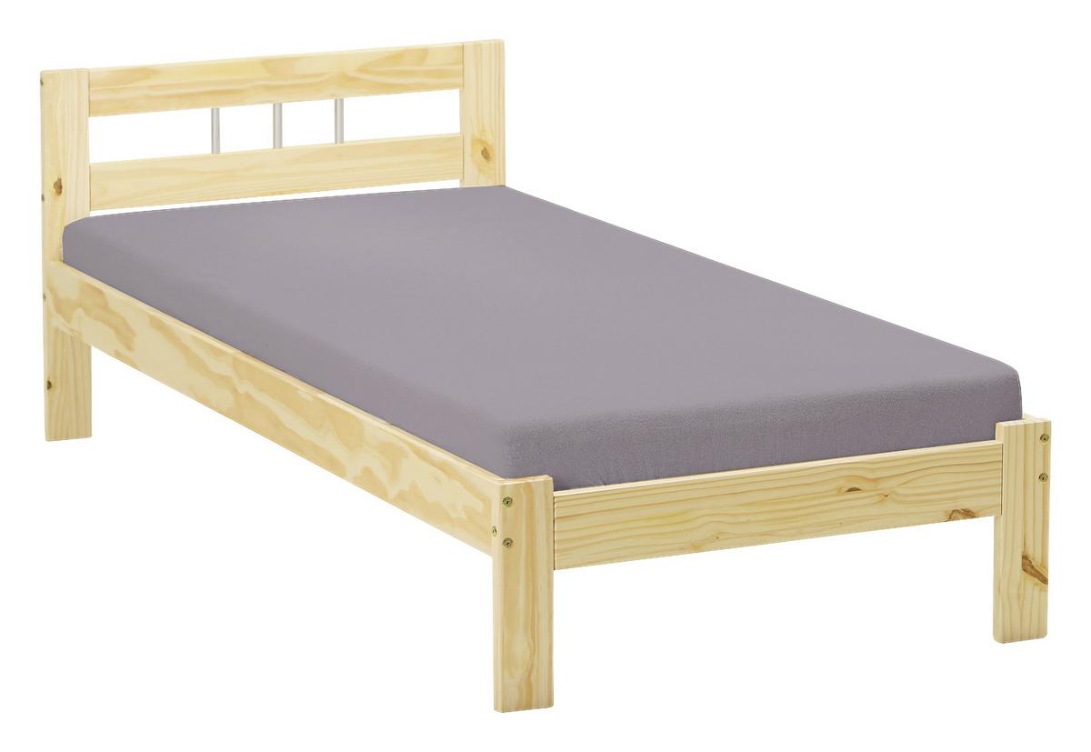 Bett Echtholz Massiv 90x200 Jana, Kiefer Natur - Naturfarben, Design, Holz (90/200cm) - MID.YOU