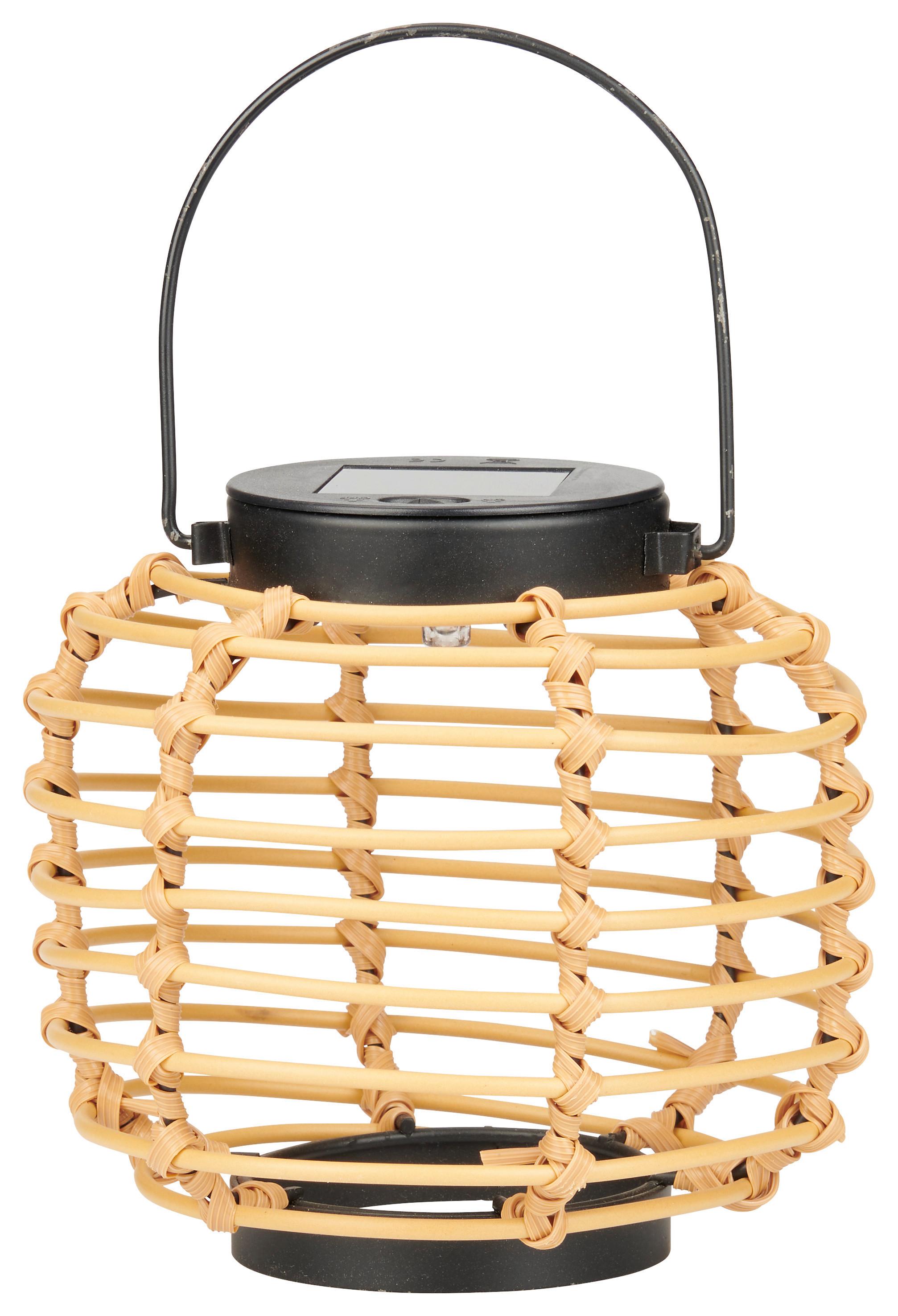 Solární svítidlo Zale - černá/přírodní barvy, Moderní, kov/plast (15,5/15-21,5cm) - Modern Living
