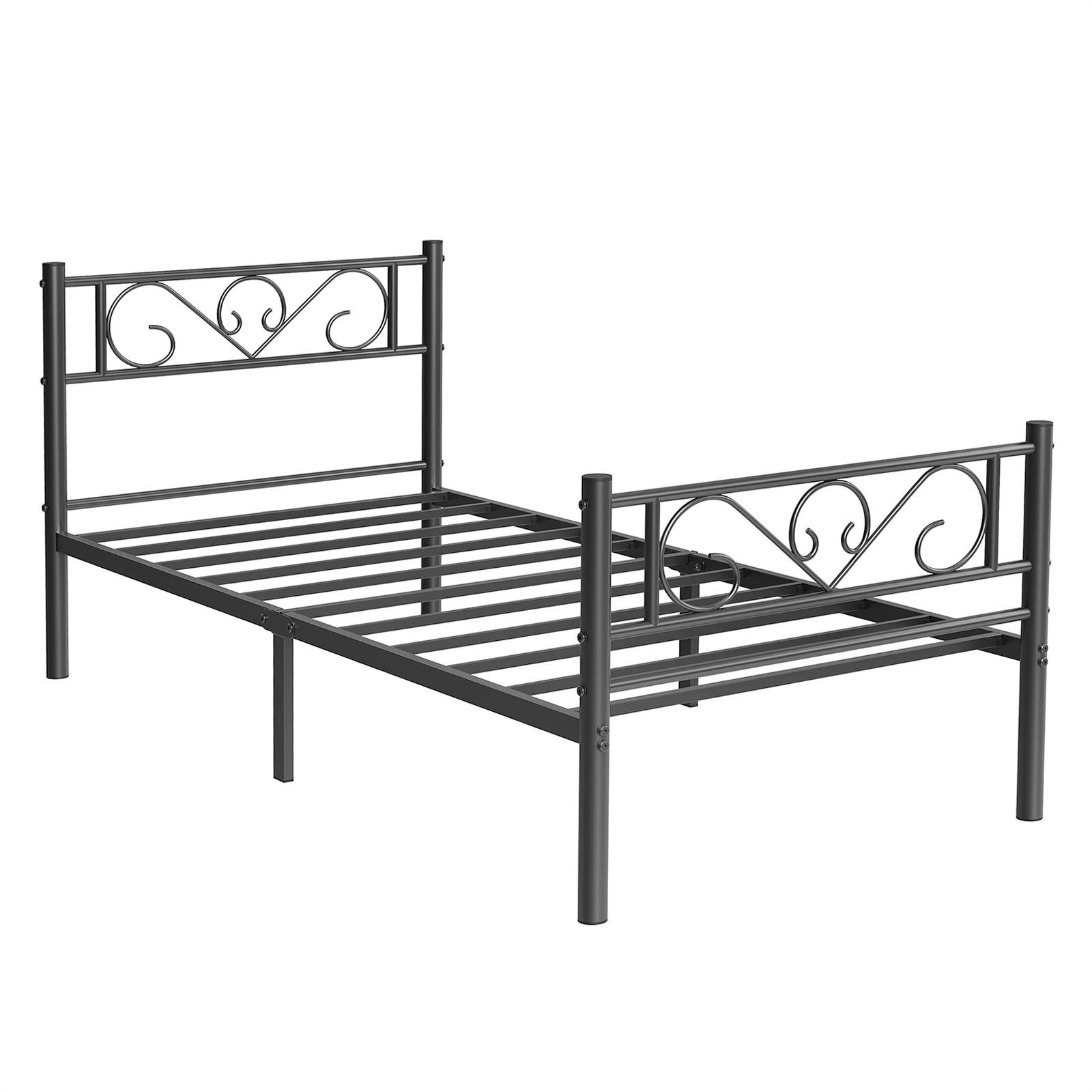 Metallbett Schwarz Lxf: ca. 90x190 cm - Schwarz, ROMANTIK / LANDHAUS, Metall (90/190cm) - Boxxx