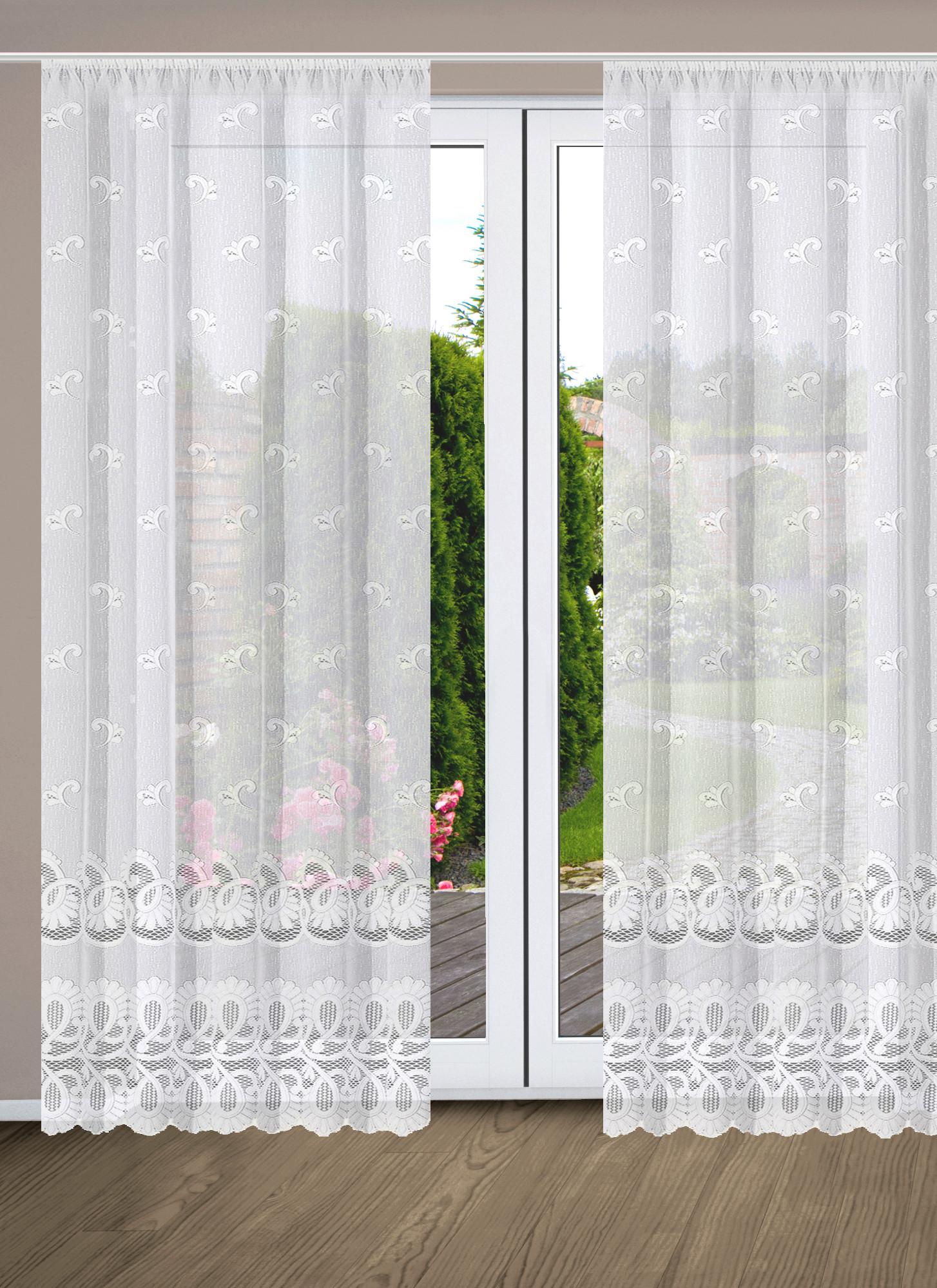 Fertigstore Leonora 245/300 cm - Weiß, KONVENTIONELL, Textil (300/245cm)