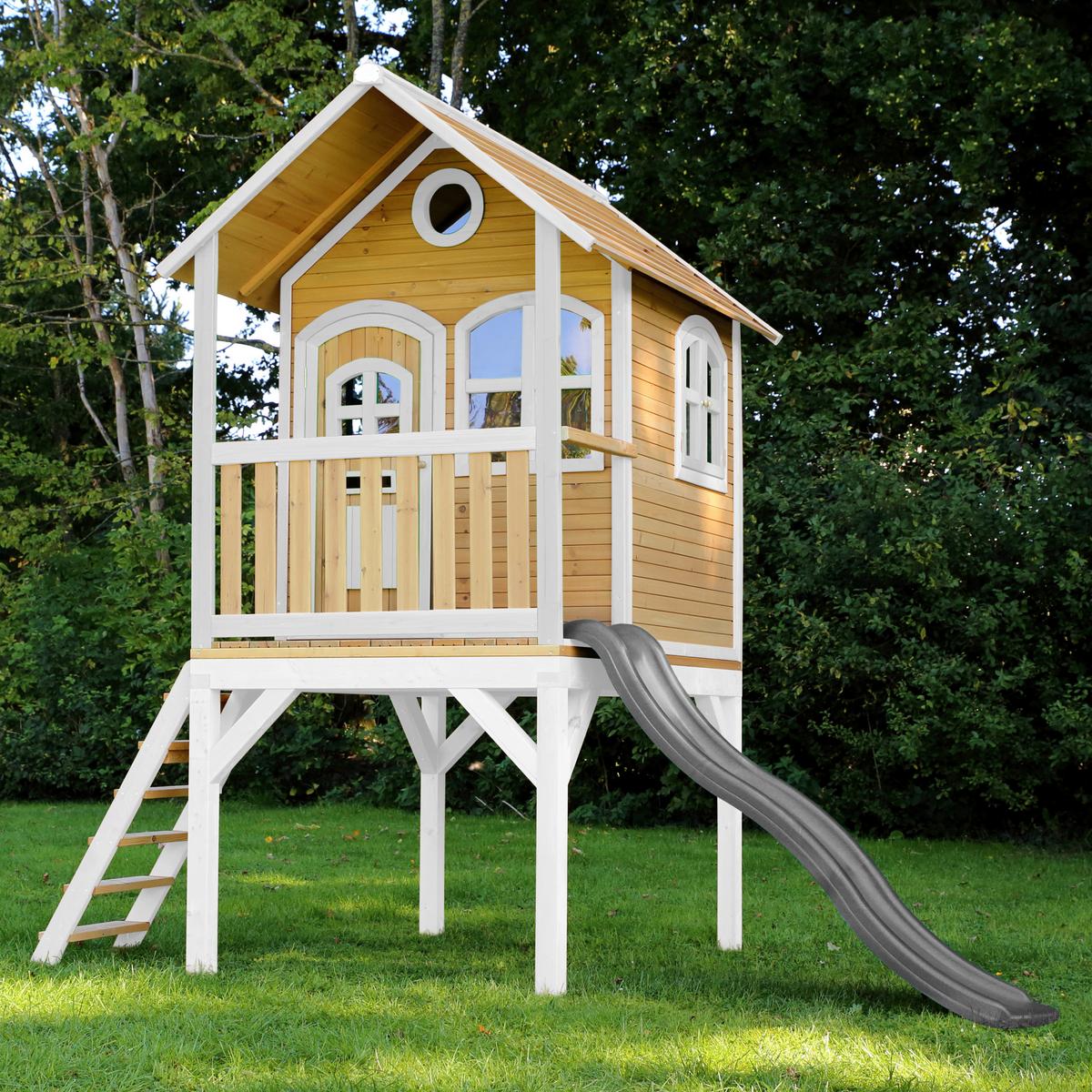 Spielhaus A030.037.81 - Hellgrün/Braun, KONVENTIONELL, Holz (318/272/191cm) - Ambia Garden