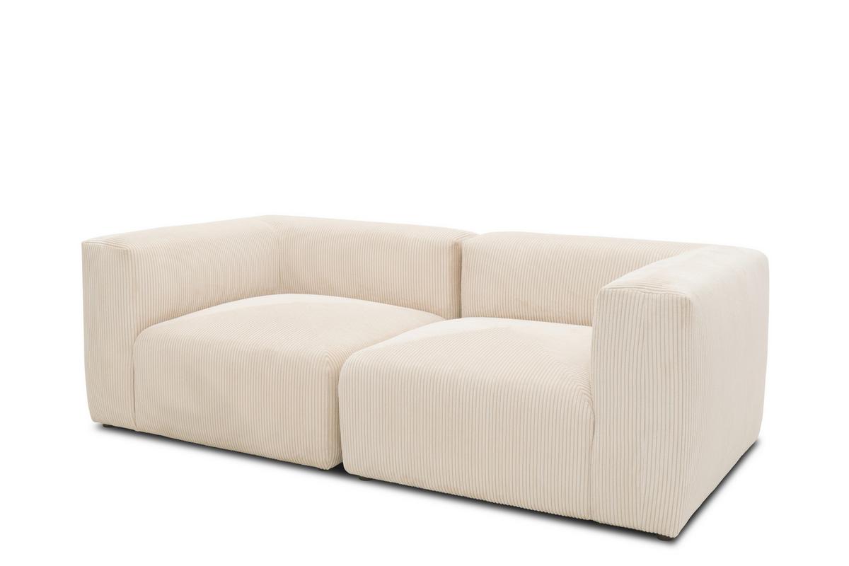 2-sitzer-sofa Creme B: 216 Cm - Creme/Schwarz, Design, Textil (216/69/108cm) - MID.YOU