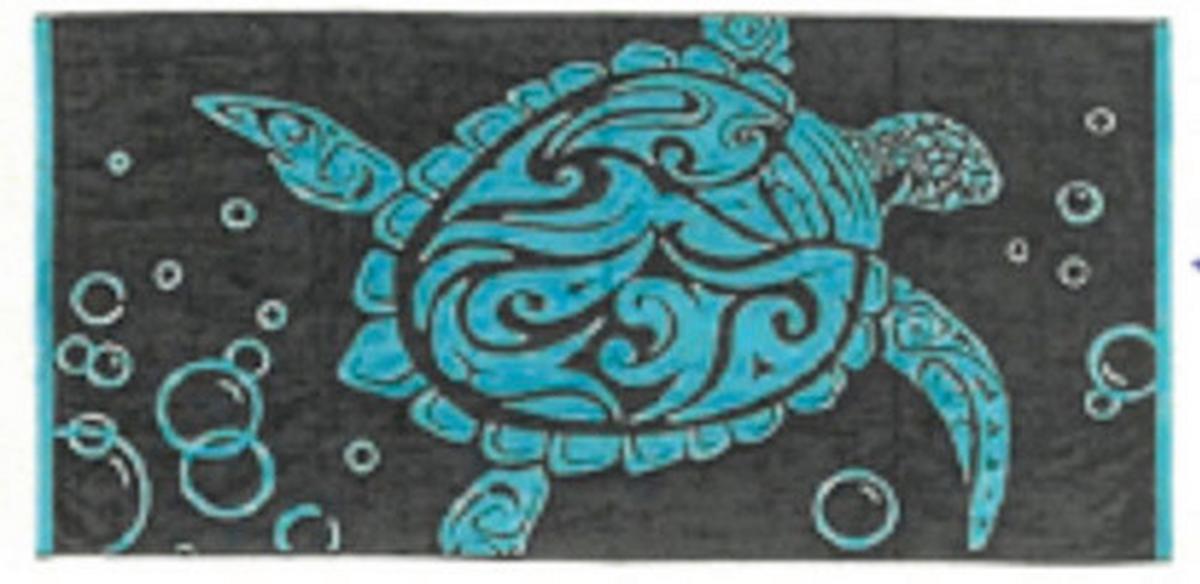 Strandtuch Hawaii - Blau, KONVENTIONELL, Textil (75/150cm) - Ondega