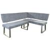 Eckbank Hausvik Webstoff Hellgrau 187x142,5 cm - Hellgrau/Nickelfarben, MODERN, Textil/Metall (187/142,5cm) - MID.YOU