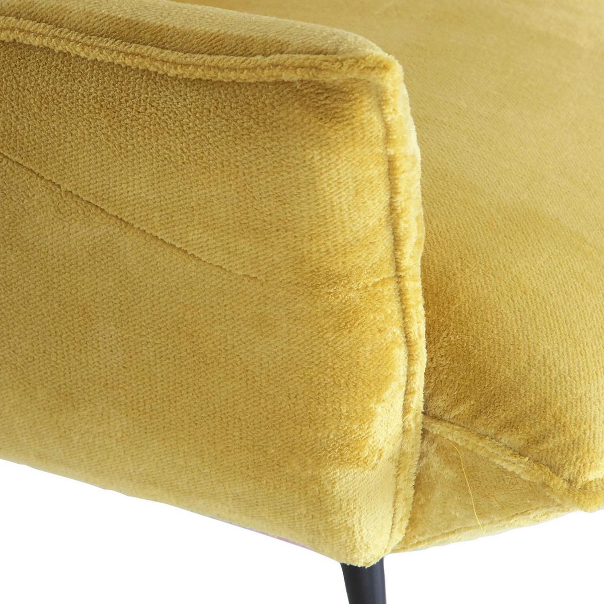 Ohrensessel Lorris - Gelb/Schwarz, KONVENTIONELL, Textil (83/110/92cm) - MID.YOU