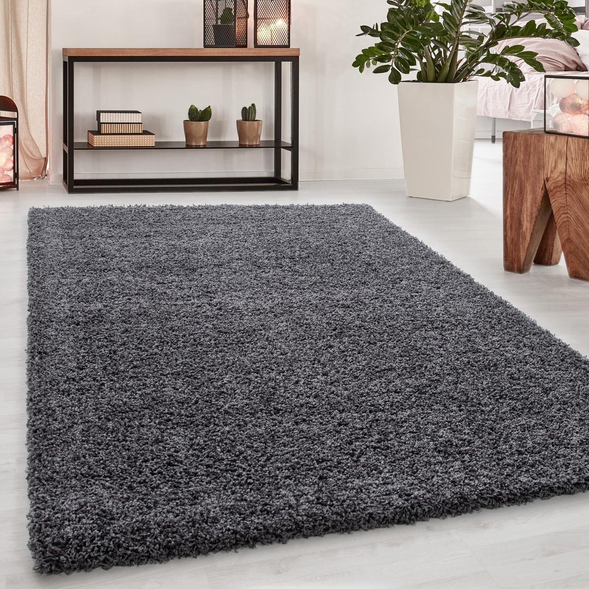 Hochflor Teppich Grau Dream 60x110 cm - Grau, KONVENTIONELL, Textil (60/110cm) - Novel