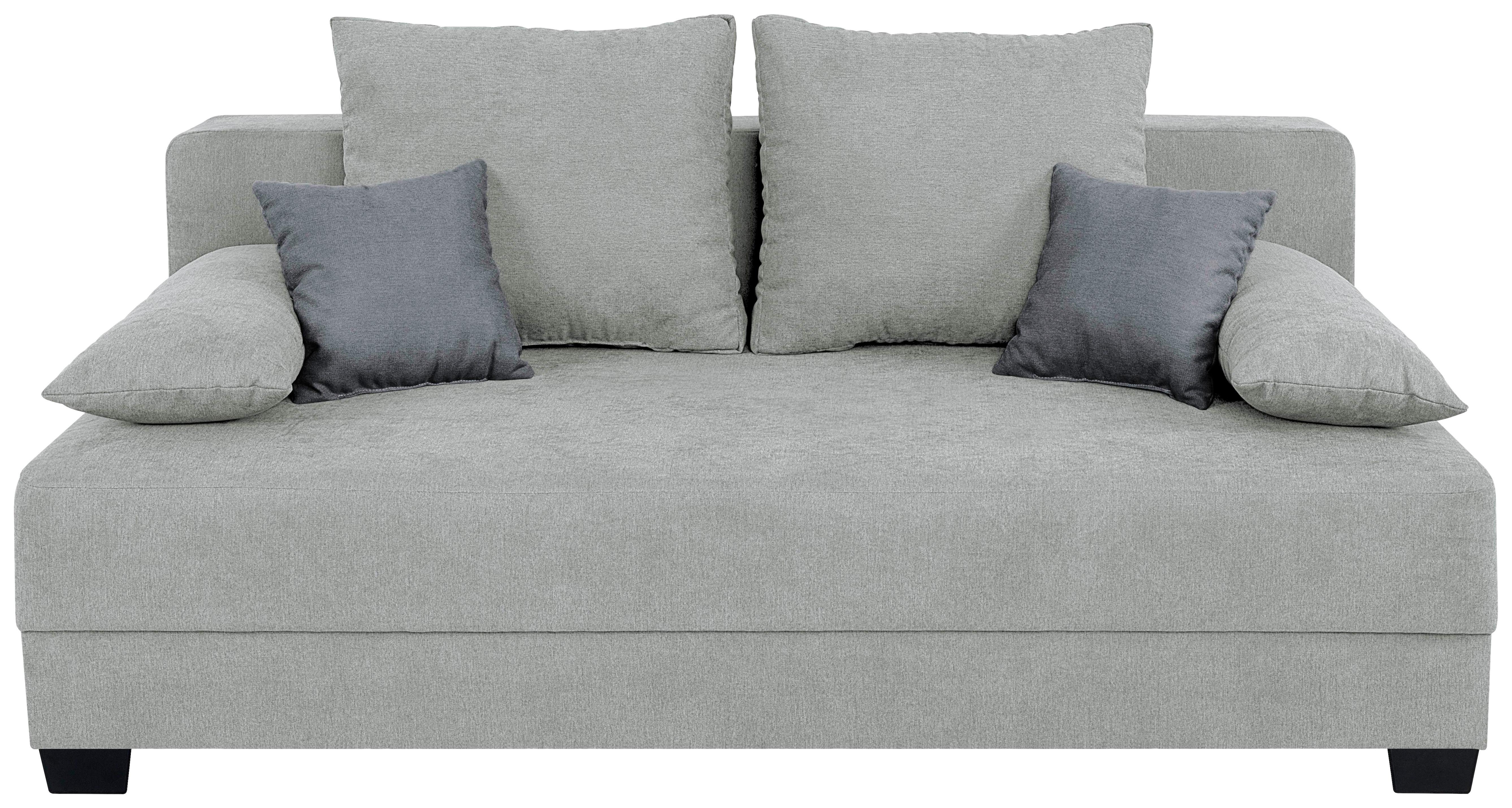 Sofa Mia mit Schlaffunktion Grau 200 cm - Schwarz/Rosa, Design, Holzwerkstoff/Textil (200/90/110cm) - P & B