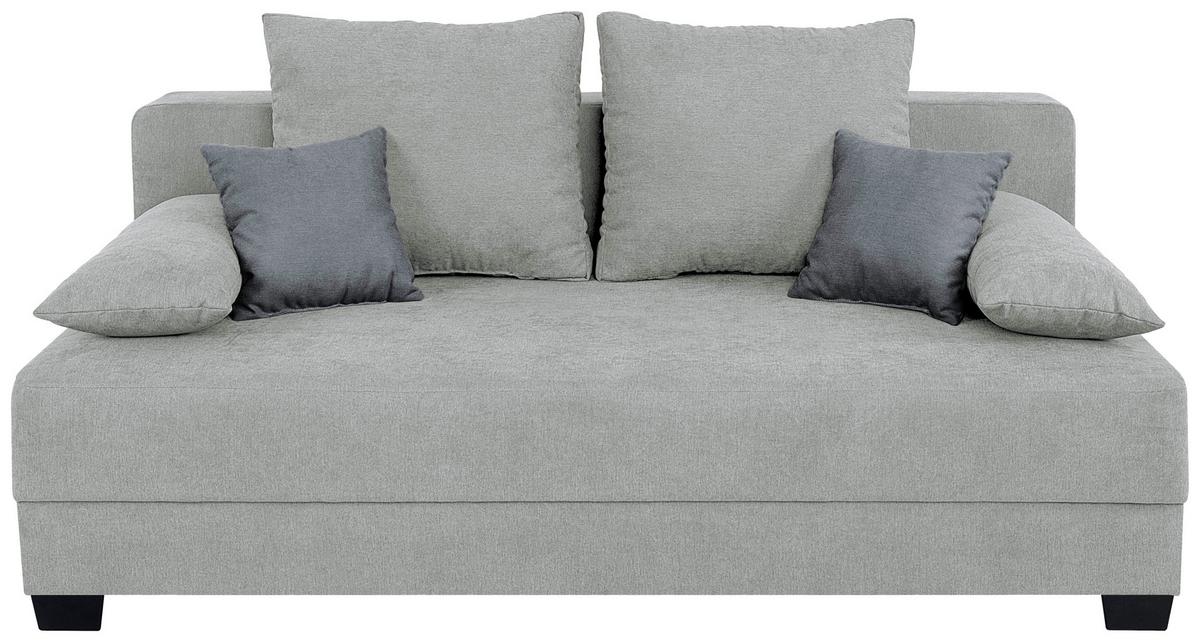 Sofa Mia mit Schlaffunktion Grau 200 cm - Schwarz/Rosa, Design, Holzwerkstoff/Textil (200/90/110cm) - P & B