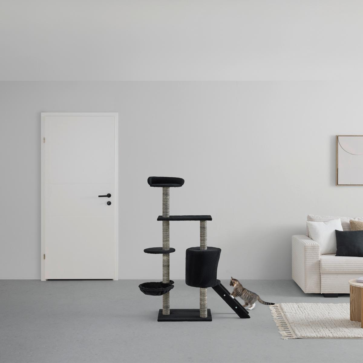 ŠKRABACÍ STROM PRO KOČKY COOKIE - černá, Konvenční, karton/kompozitní dřevo (50/40/135cm) - Mömax