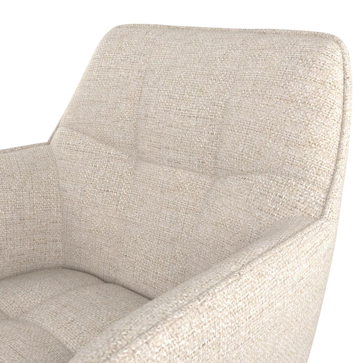 Armlehnstuhl Romy Giga-S Creme/Schwarz gepolstert - Creme/Schwarz, MODERN, Textil/Metall (63/84,5/62cm)