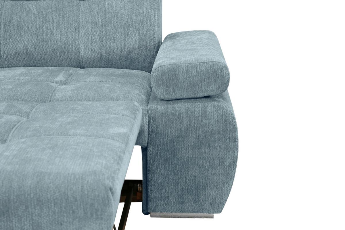 Rohová sedačka VEGAS, ľavá, mätovozelená ženilka - mätovozelená/strieborná, Design, drevo/textil (173/294cm)