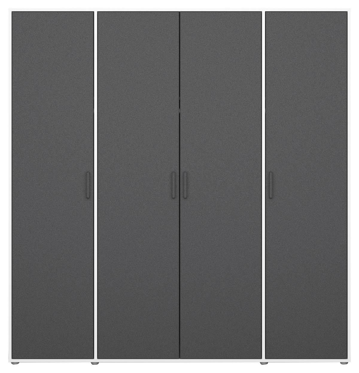 Drehtürenschrank Voyager Weiß,grau B: 187 cm - Weiß/Grau, MODERN, Holzwerkstoff (187/194/53cm) - Rauch Möbel