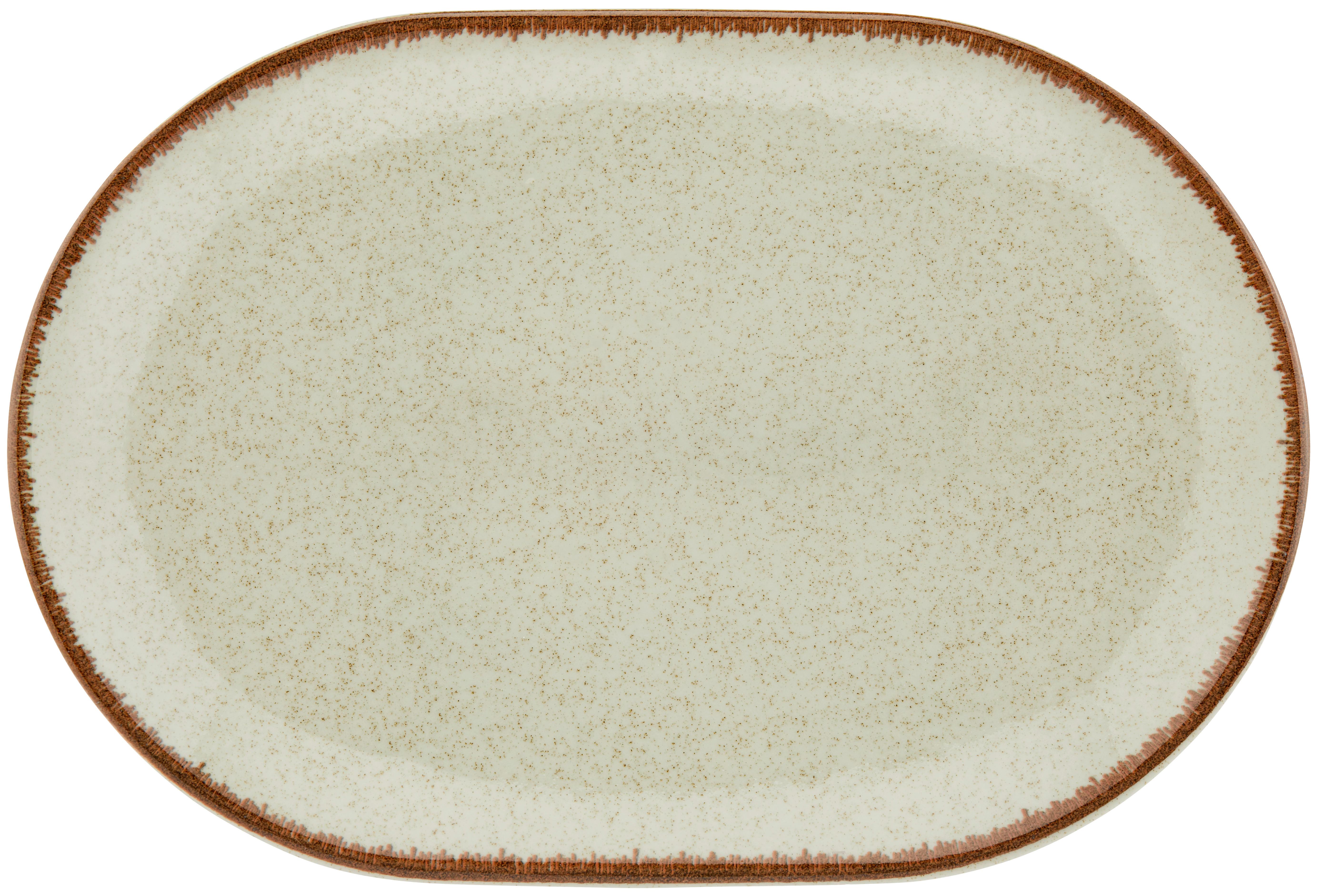 Servierplatte Porzellan Sonora Grün ca. 22x32 cm, Oval - Grün, MODERN, Keramik (22/32cm) - James Wood