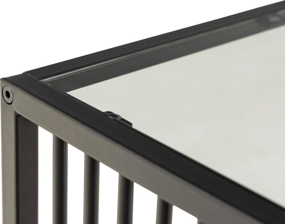 Beistelltisch Strington - Schwarz, Design, Glas/Metall (40/40/40cm) - MID.YOU