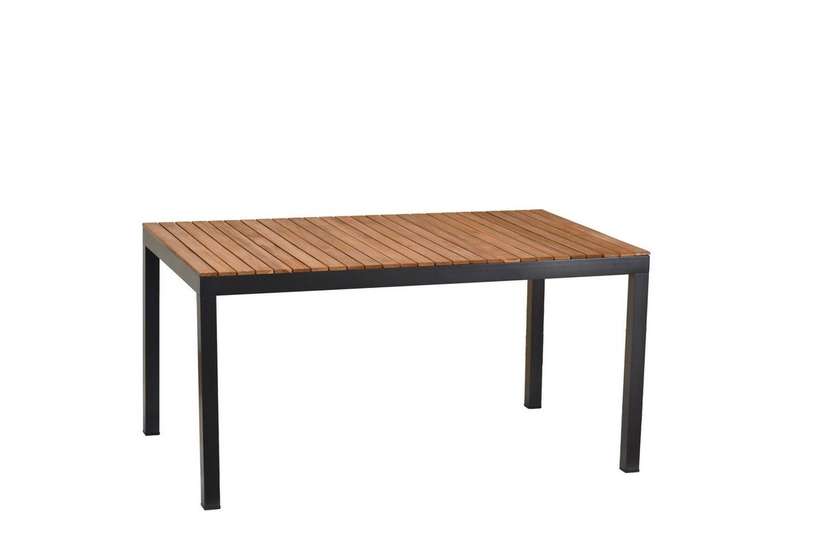 Gartentischgruppe Siena 5-Tlg. Aus Akazie, In Graphitfarbe - Graphitfarben/Grau, KONVENTIONELL, Holz/Textil - Gardenson