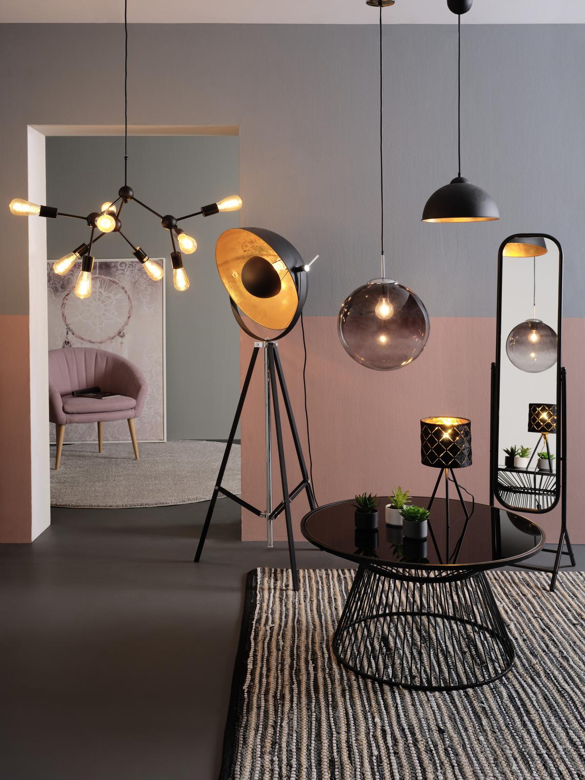 Stojací lampa Jule V: 176cm, 60 Watt - černá/barvy zlata, Lifestyle, kov (50/176cm) - Mömax