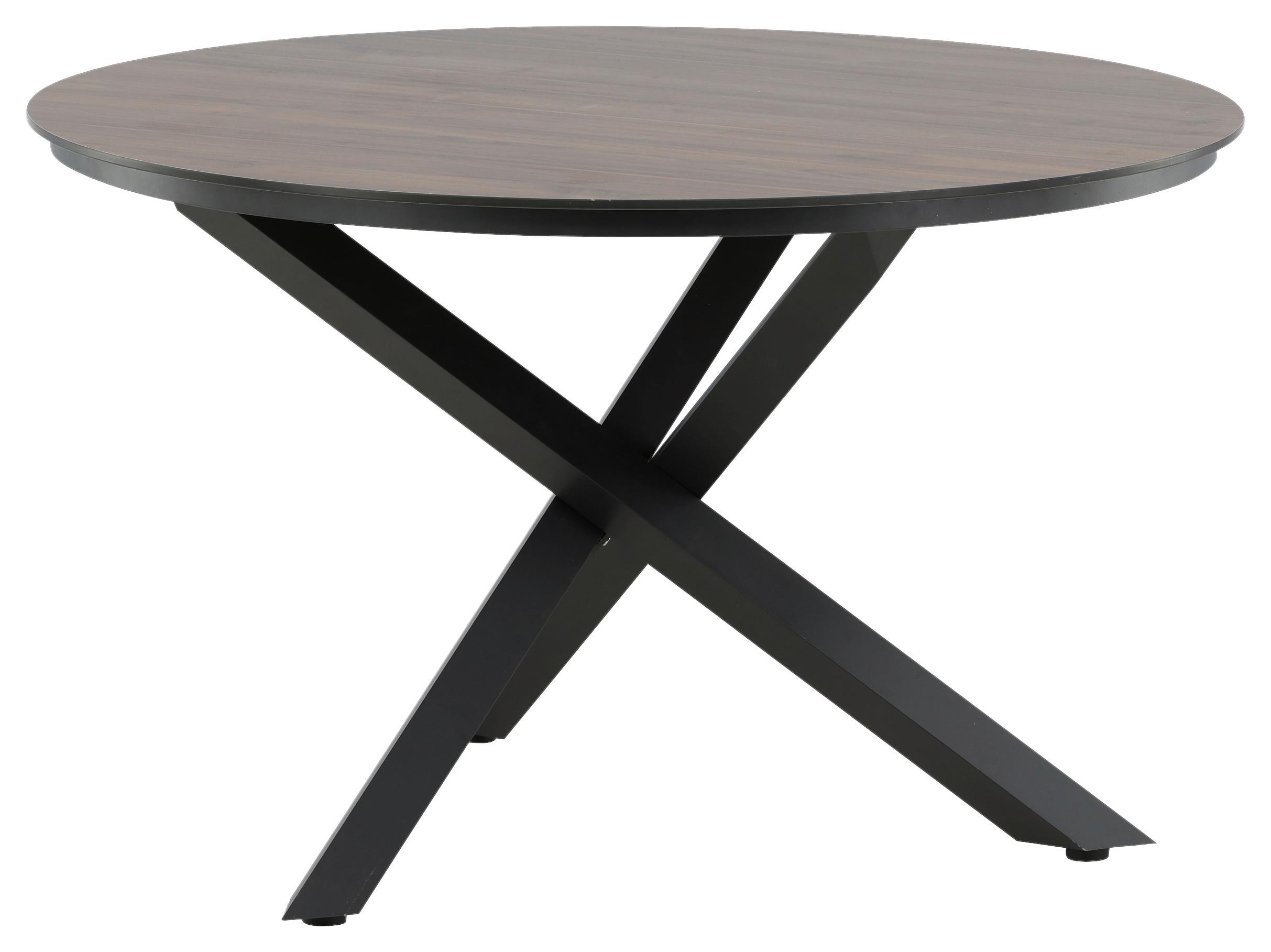 Gartentisch Llama - Schwarz/Braun, KONVENTIONELL, Kunststoff/Metall (120/120/75cm) - Gardenson