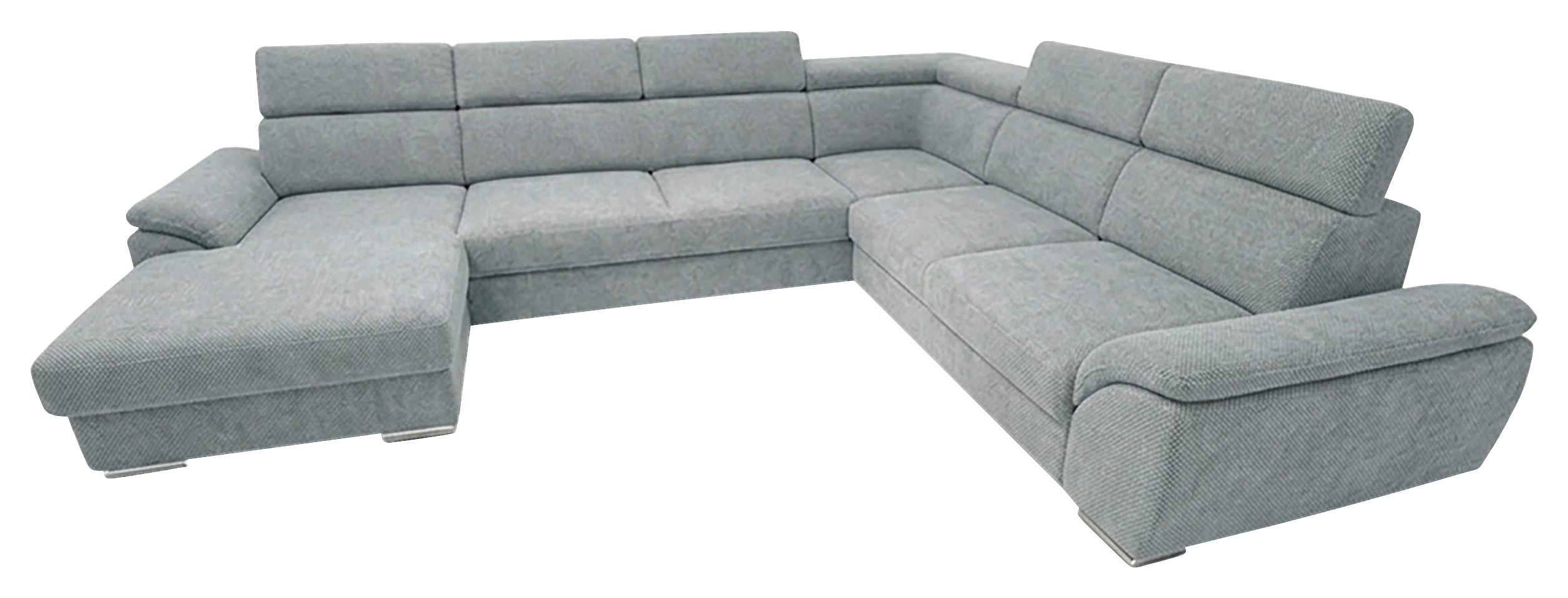 Ülőgarnitúra Bologna U - szürke, Modern, textil/fa (350/95/206cm)