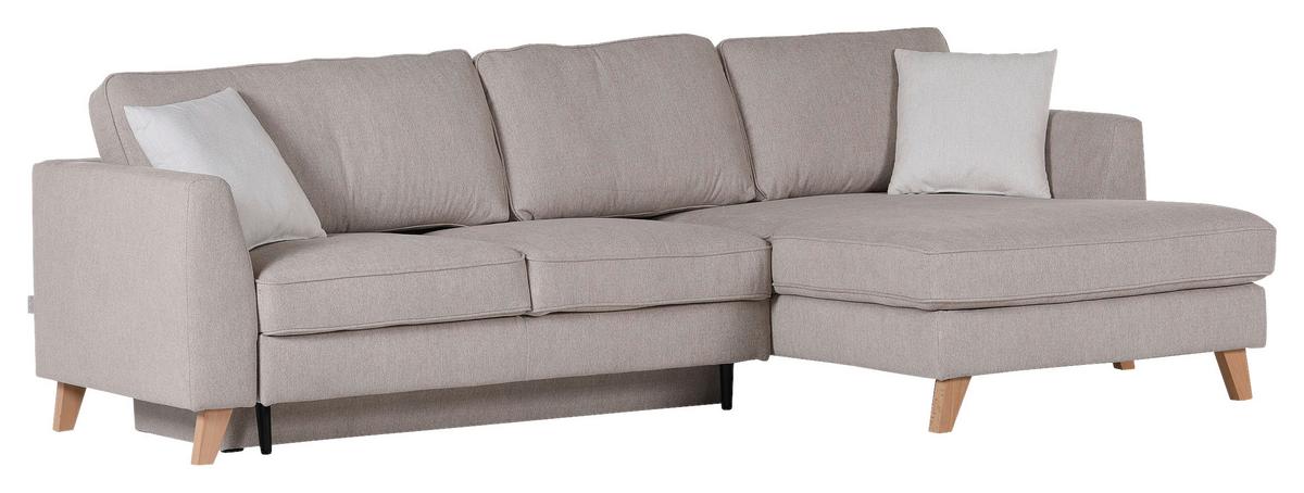 Ecksofa Rimini - Beige/Buchefarben, Design, Textil (271/165cm) - MID.YOU