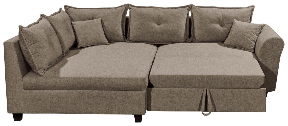 Ecksofa Liz Braun S: 175x252 cm - Schwarz/Braun, MODERN, Textil (175/252cm) - Livetastic