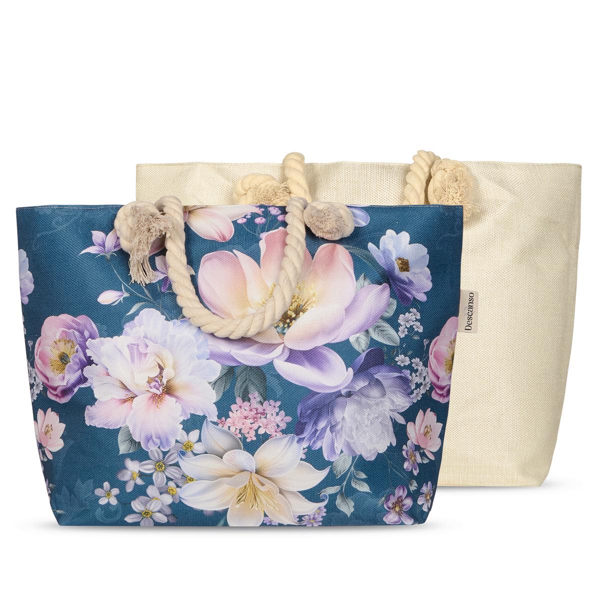 STRANDTASCHE MIRERY - Petrol, Basics, Textil (60/43cm)
