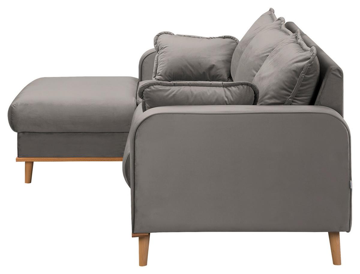 Ecksofa Beata Grau S: 150x230 cm - Wengefarben/Grau, Design, Textil (150/230cm) - Livetastic