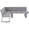 Eckbank Grau Polyester/Eisen Tampa ca. 150x190 cm - Schwarz/Grau, MODERN, Textil/Metall (150/190cm) - MID.YOU