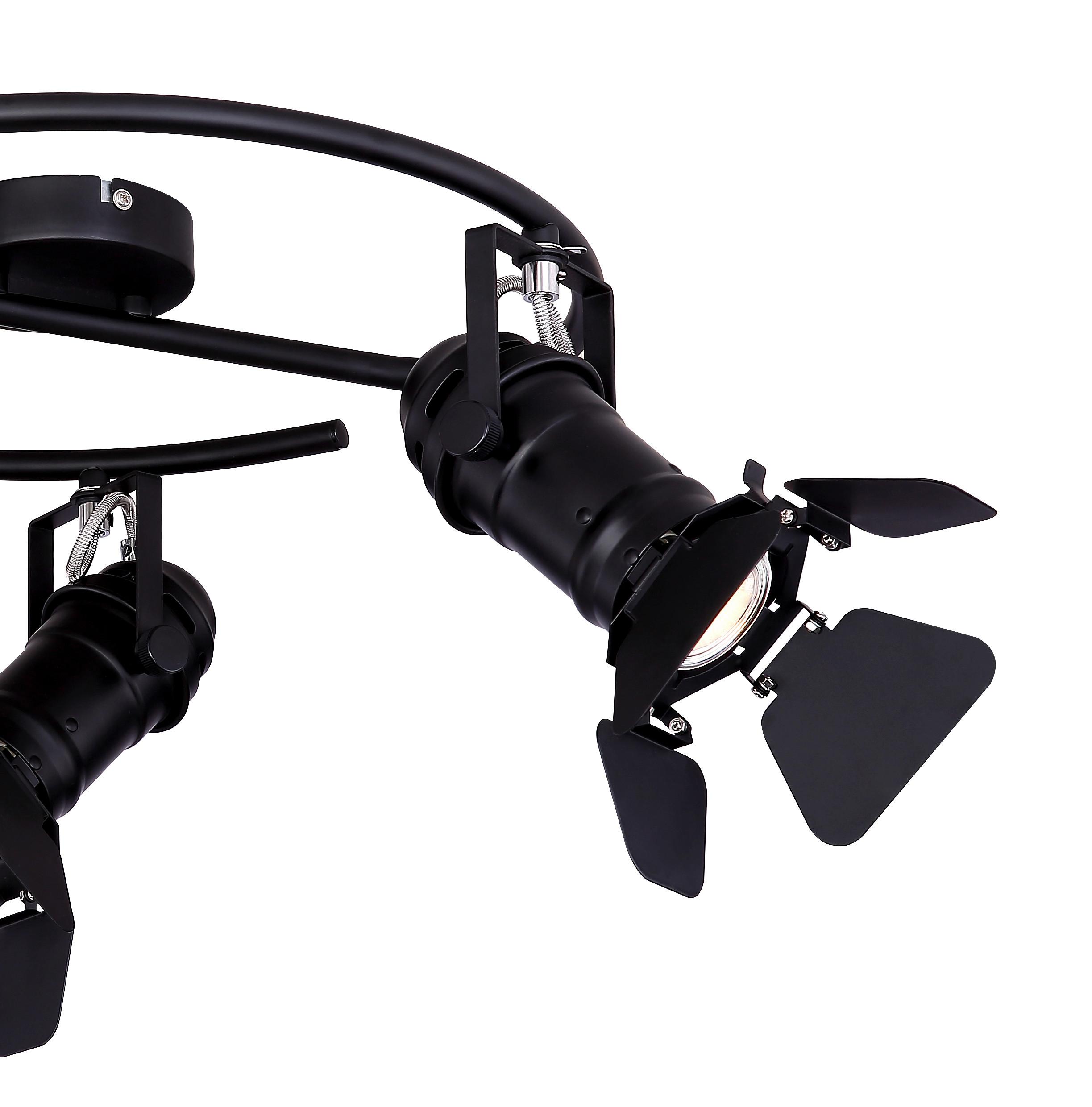 Strahler 3-Flammig verstellbar Ø 40 cm - Schwarz, Basics, Metall (40/26,5cm) - Globo