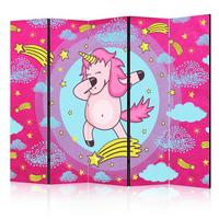 PARAVENT Pink Hellblau B: 225 cm - Pink/Hellblau, Basics, Holz/Textil (225/172/3cm) - artgeist