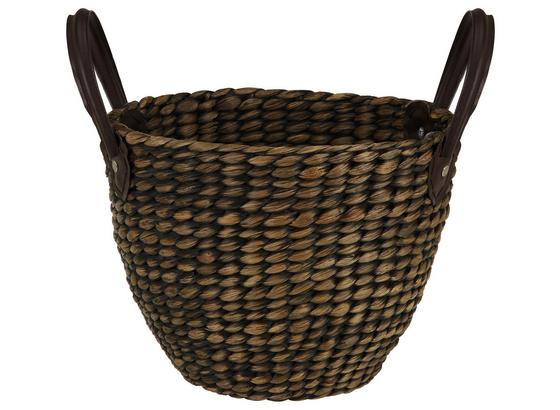 Aufbewahrungskörbchen Genet S - Schwarz/Braun, KONVENTIONELL, Leder/Naturmaterialien (30/22cm) - Ombra Aufbewahrungskörbchen Genet S - Schwarz/Braun, KONVENTIONELL, Leder/Naturmaterialien (30/22cm) - Ombra