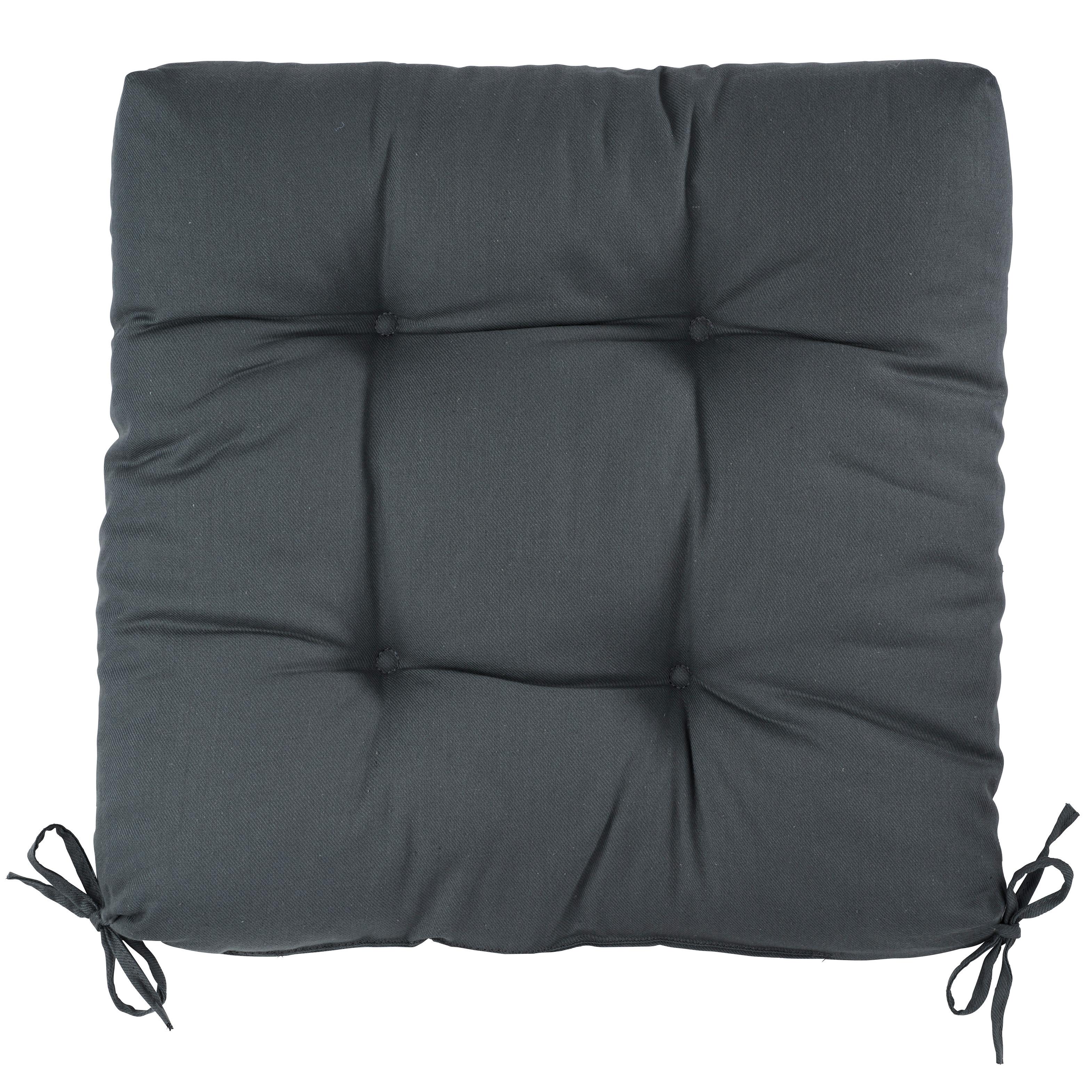 Poduška Na Sedenie Elli, 40x7x40cm - antracitová, textil (40/40/7cm) - Modern Living