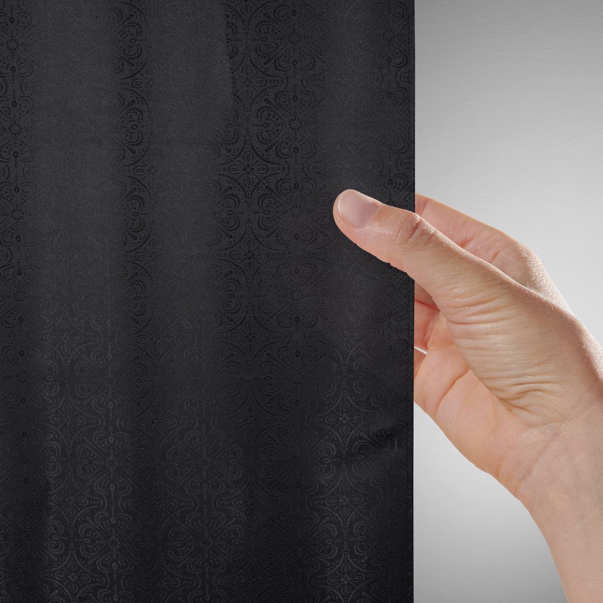 HOTOVÝ ZÁVĚS EMIL - černá, Romantický / Rustikální, textil (135/245cm) - Mömax
