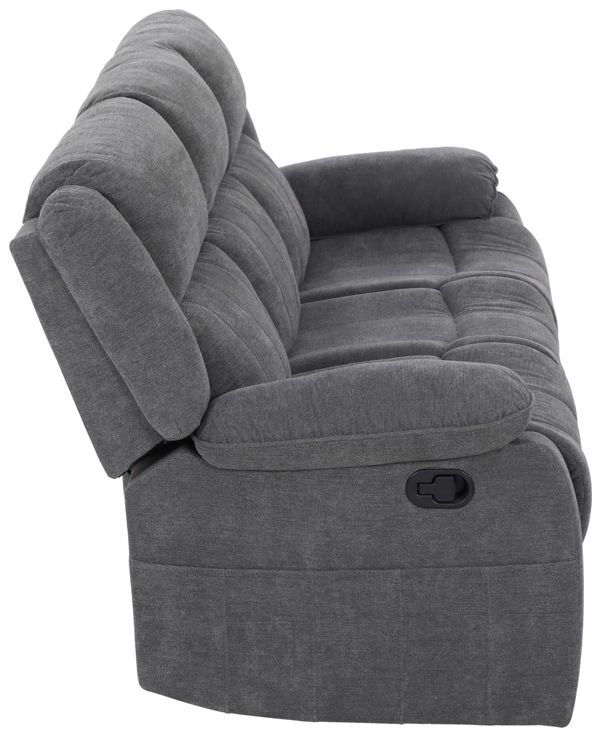 3-Sitzer-Sofa + Relaxfunktion Chester Grau B: 209 cm - Schwarz/Grau, Basics, Textil (209/101/93cm) - P & B