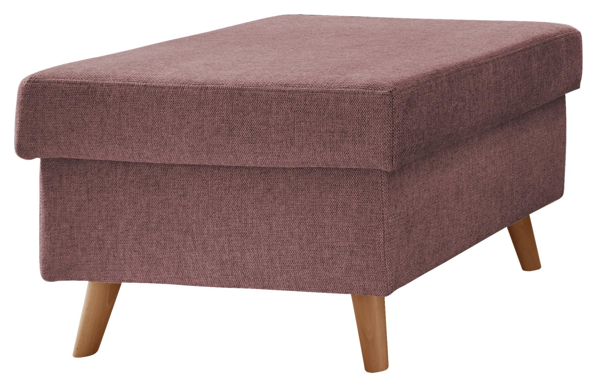 Hocker Valentina Rosa B: 61 cm - Naturfarben/Rosa, KONVENTIONELL, Textil (61/43/61cm) - P & B