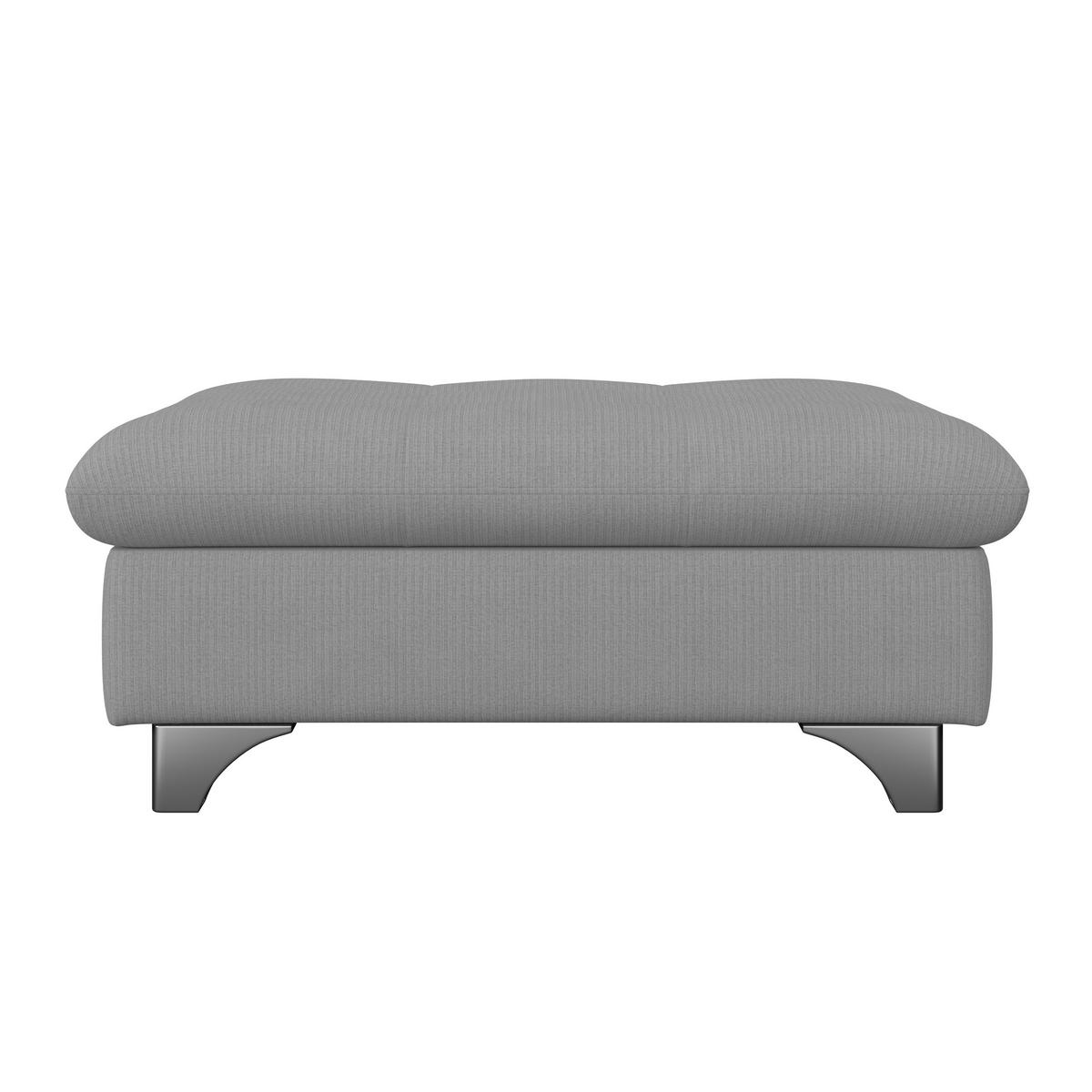 Hocker Gemini Grau, B: 108cm - Chromfarben/Grau, KONVENTIONELL, Textil (108/46/108cm)