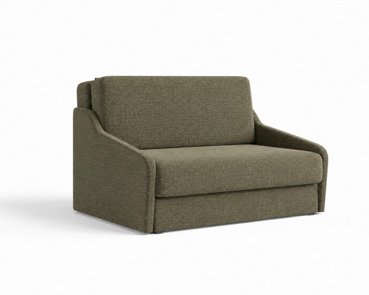 Schlafsofa Fly Dunkelgrün, B: 136 cm - Dunkelgrün/Schwarz, Design, Textil (136/86/113cm) - MID.YOU