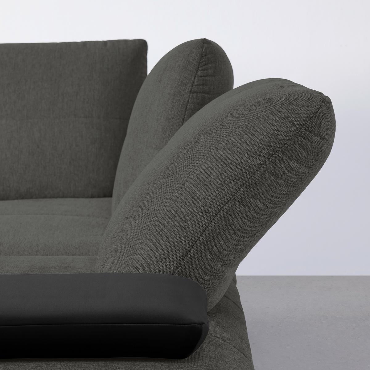 Rohová sedačka TRENDY, pravá, černá / antracitová - černá/antracitová, Moderní, kov/kompozitní dřevo (310/93/250cm) - Premium Living