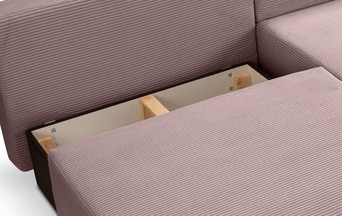 Ecksofa Amsterix Altrosa S: 213x158cm - Schwarz/Altrosa, Basics, Holz/Textil (213/158cm) - MID.YOU