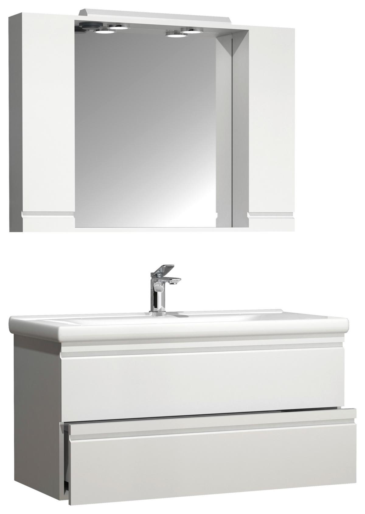 Badezimmer Silora Xl - Weiß, MODERN, Glas/Keramik (100cm) - MID.YOU