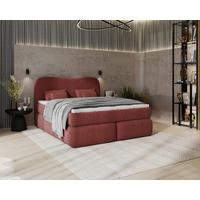 Boxspringbett mit Topper 180x200 Isla - Rostfarben/Buchefarben, Basics, Holz/Holzwerkstoff (180/200cm) - Livetastic