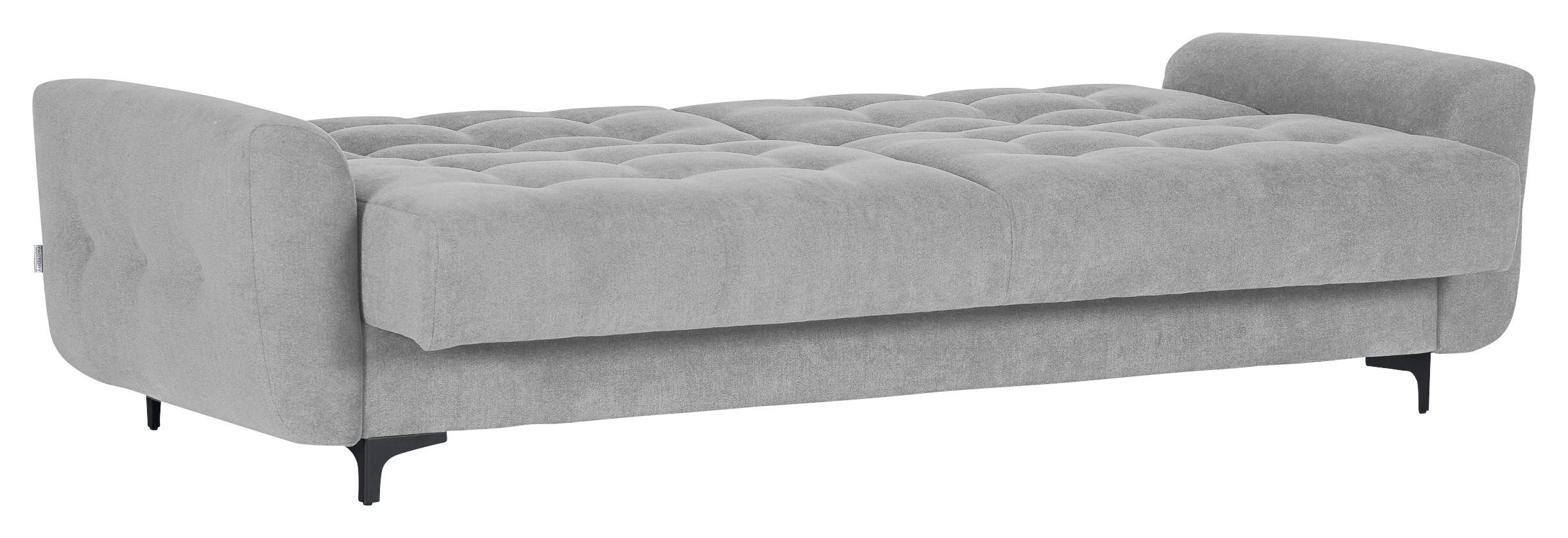 Schlafsofa Morton - Hellgrau/Schwarz, KONVENTIONELL, Textil (230/84/95cm) - Livetastic
