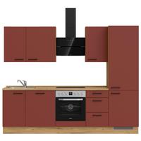 Küchenleerblock Easytouch High-Line, H6 Rechts - Eichefarben/Rot, MODERN, Holzwerkstoff (270cm) - Nobilia