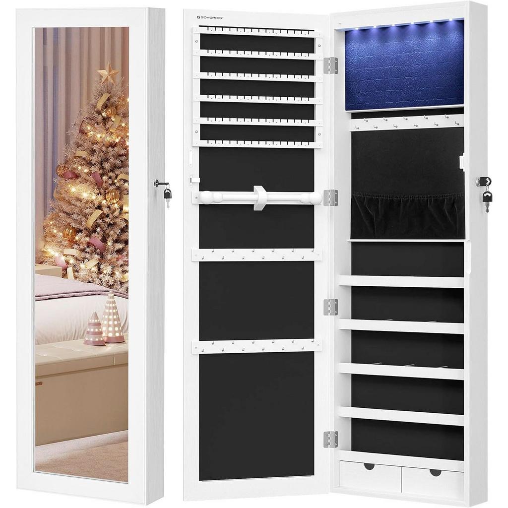 Schmuckschrank Weiß B: 37 cm