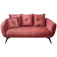 2,5-Sitzer-Sofa Baggio mit Kissen Koralle - Koralle/Schwarz, MODERN, Holz/Textil (196/94/103cm) - Livetastic