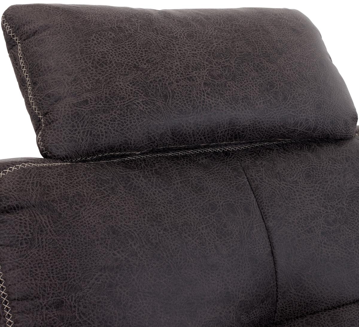 Rohová sedačka VARESE, pravá, antracitová - čierna/antracitová, Modern, kov/textil (237/219cm) - James Wood