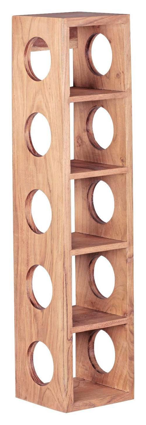 Weinregal Akazie Natur 5 Flaschen BxH: 15x70 cm - Akaziefarben, MODERN, Holz (15/70/15cm) - MID.YOU