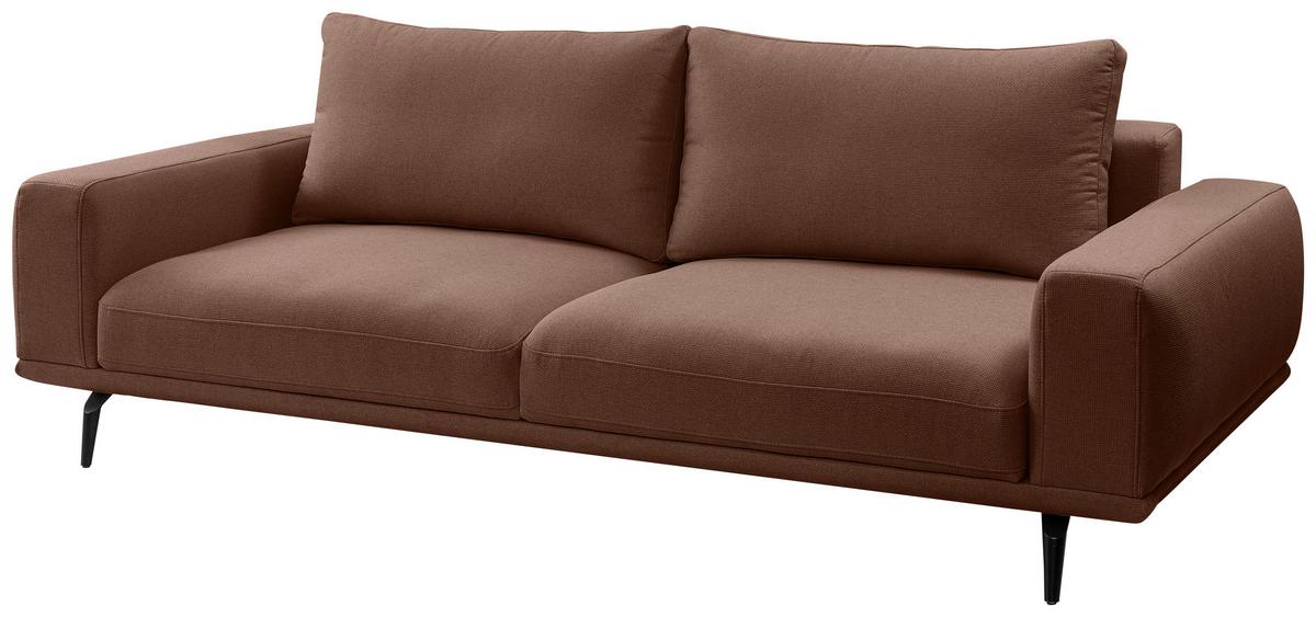 3-sitzer-sofa Selene Braun, B: 242 Cm - Schwarz/Braun, MODERN, Textil (242/89/115cm) - MID.YOU
